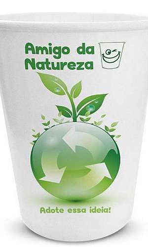 Copo biodegradável de papel